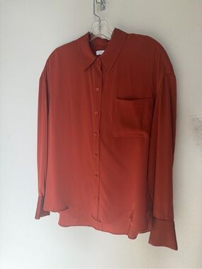 Silk Blouse in Rust Orange
